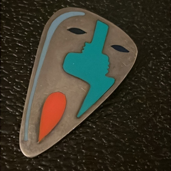 Abstract silver pin